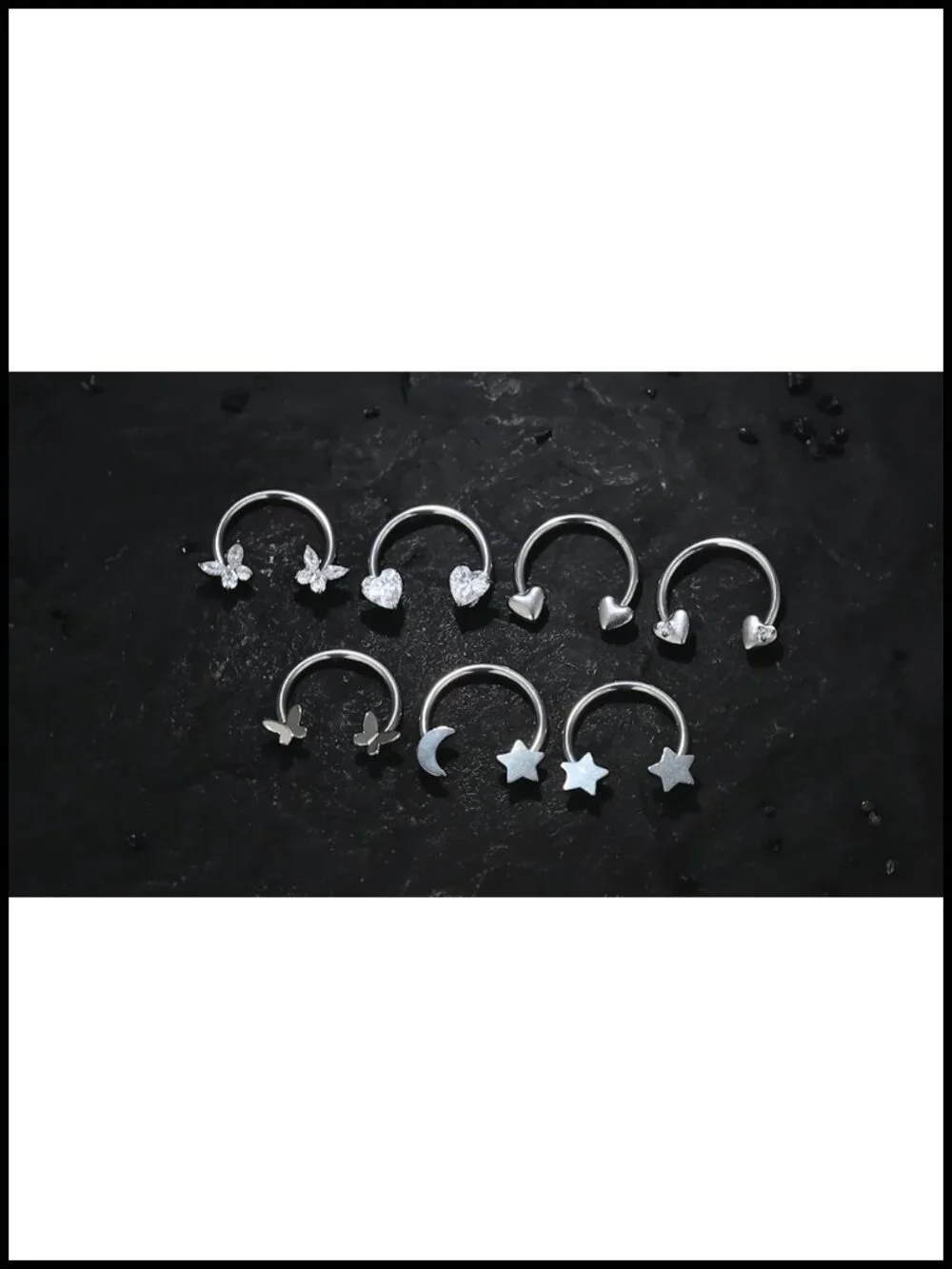 16G F136 Titanium Internal Thread Horseshoe Septum Ring Circular Barbell Body